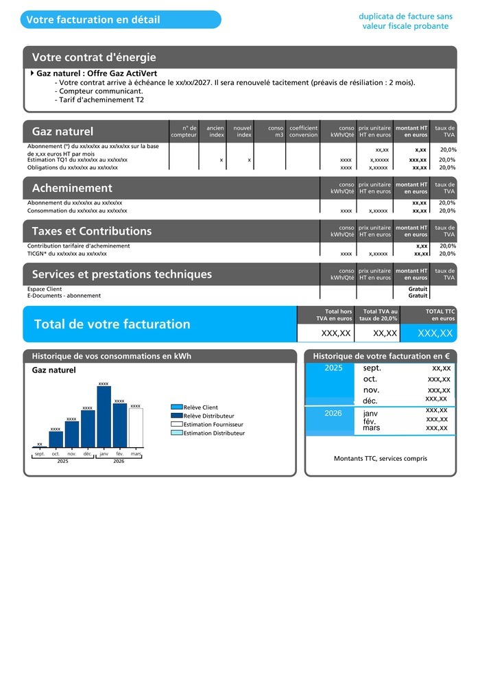 Facture gaz Engie Pro p2